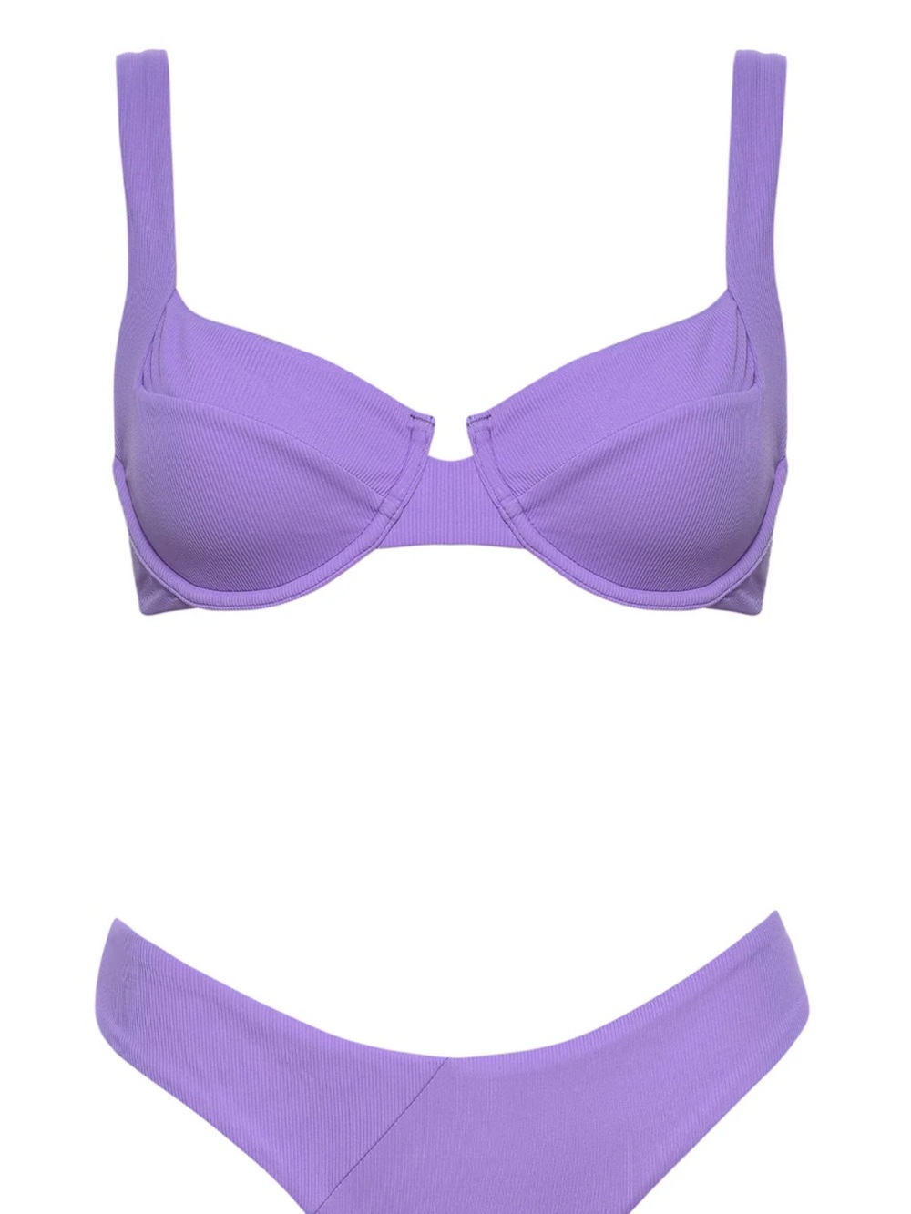 Vetchy Ribbed Lavender Underwire Bikini Set - Women